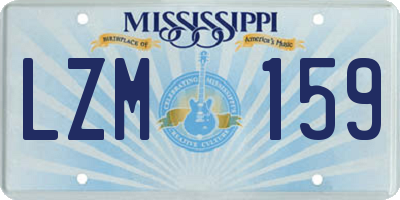 MS license plate LZM159