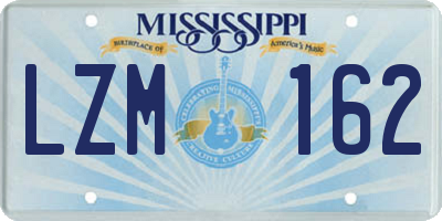 MS license plate LZM162
