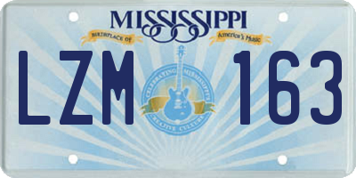 MS license plate LZM163