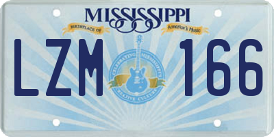 MS license plate LZM166