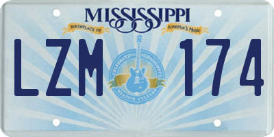 MS license plate LZM174