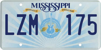 MS license plate LZM175