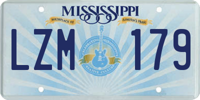 MS license plate LZM179
