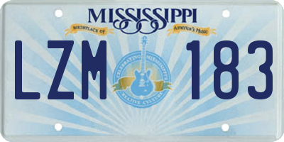 MS license plate LZM183