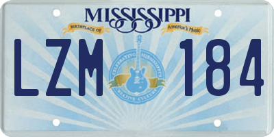 MS license plate LZM184