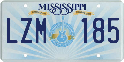 MS license plate LZM185