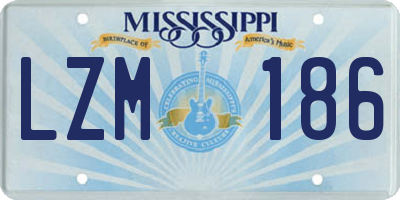 MS license plate LZM186