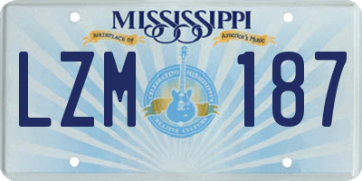 MS license plate LZM187