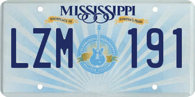 MS license plate LZM191