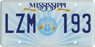 MS license plate LZM193