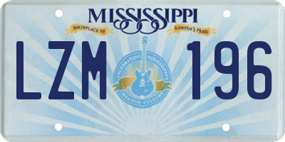 MS license plate LZM196