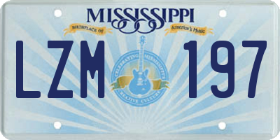 MS license plate LZM197