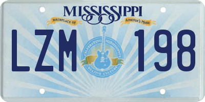 MS license plate LZM198