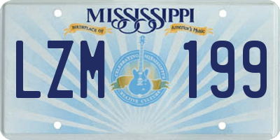 MS license plate LZM199