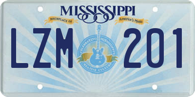 MS license plate LZM201