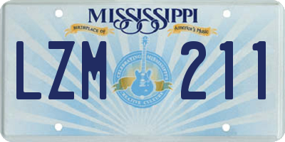 MS license plate LZM211