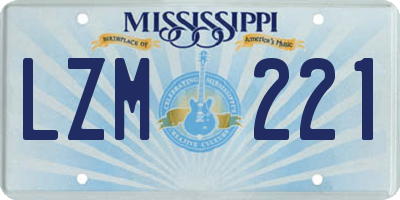 MS license plate LZM221