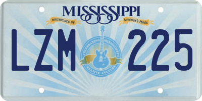 MS license plate LZM225