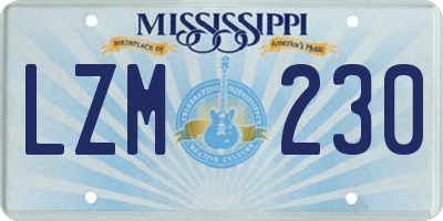 MS license plate LZM230