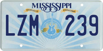 MS license plate LZM239