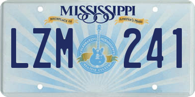 MS license plate LZM241