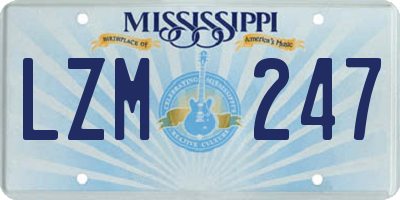 MS license plate LZM247