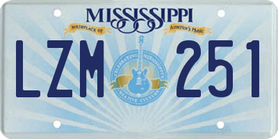 MS license plate LZM251