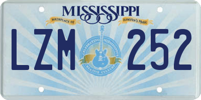 MS license plate LZM252