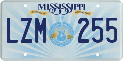 MS license plate LZM255