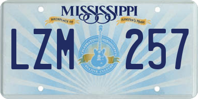 MS license plate LZM257