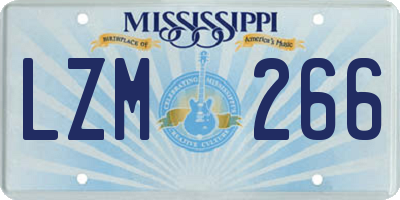 MS license plate LZM266
