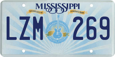 MS license plate LZM269