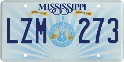 MS license plate LZM273