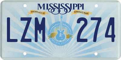 MS license plate LZM274