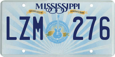 MS license plate LZM276