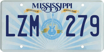 MS license plate LZM279