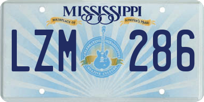MS license plate LZM286