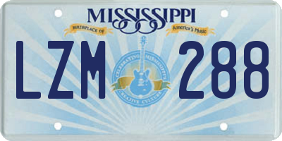 MS license plate LZM288