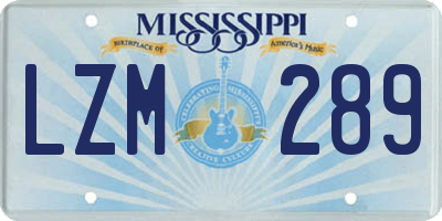 MS license plate LZM289