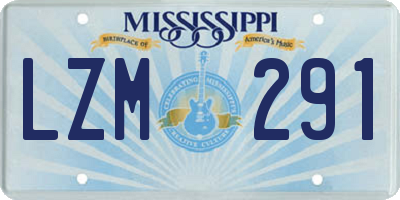 MS license plate LZM291