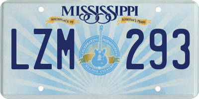 MS license plate LZM293