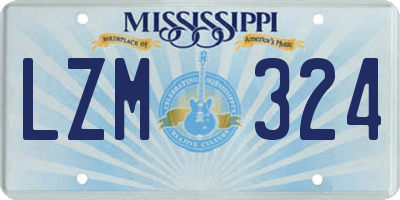 MS license plate LZM324