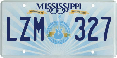 MS license plate LZM327