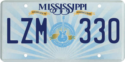 MS license plate LZM330