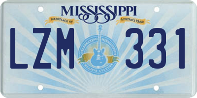 MS license plate LZM331
