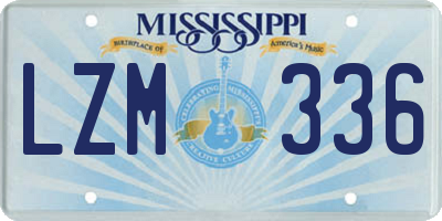 MS license plate LZM336