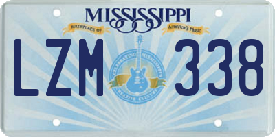 MS license plate LZM338