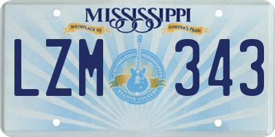 MS license plate LZM343