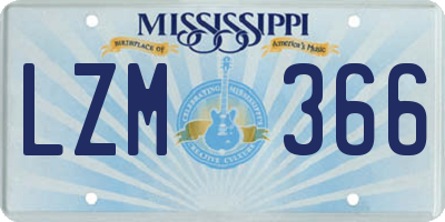 MS license plate LZM366