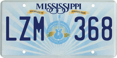 MS license plate LZM368